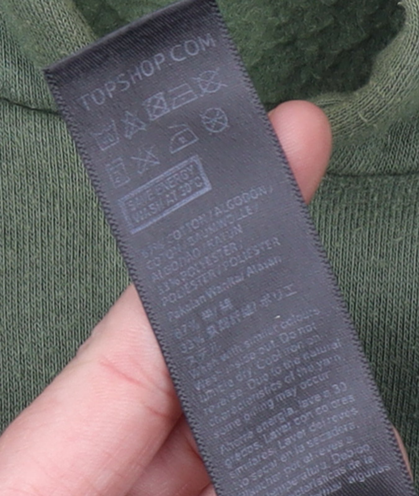 Womens UK Size 6 Topshop Green Pullover Hoodie