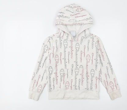 Boys UK Size 7-8 Years Champion White Pullover Hoodie