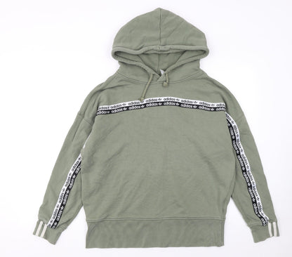 Womens UK Size 10 adidas Green Pullover Hoodie