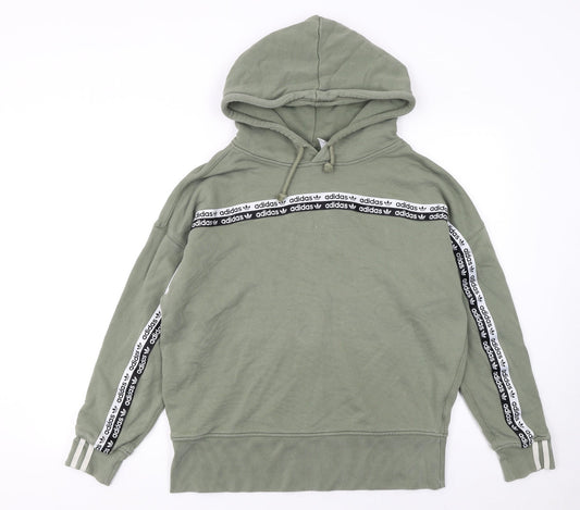 Womens UK Size 10 adidas Green Pullover Hoodie