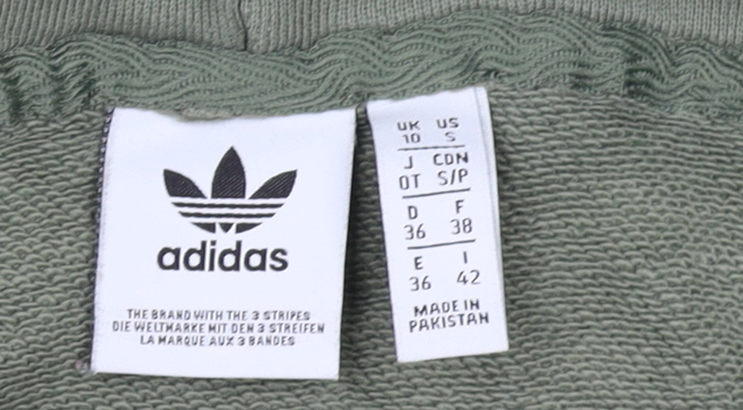 Womens UK Size 10 adidas Green Pullover Hoodie