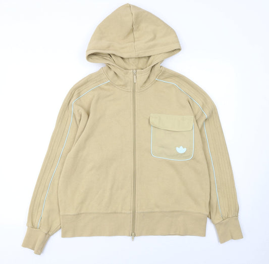 Womens UK Size 8 adidas Beige Full Zip Hoodie