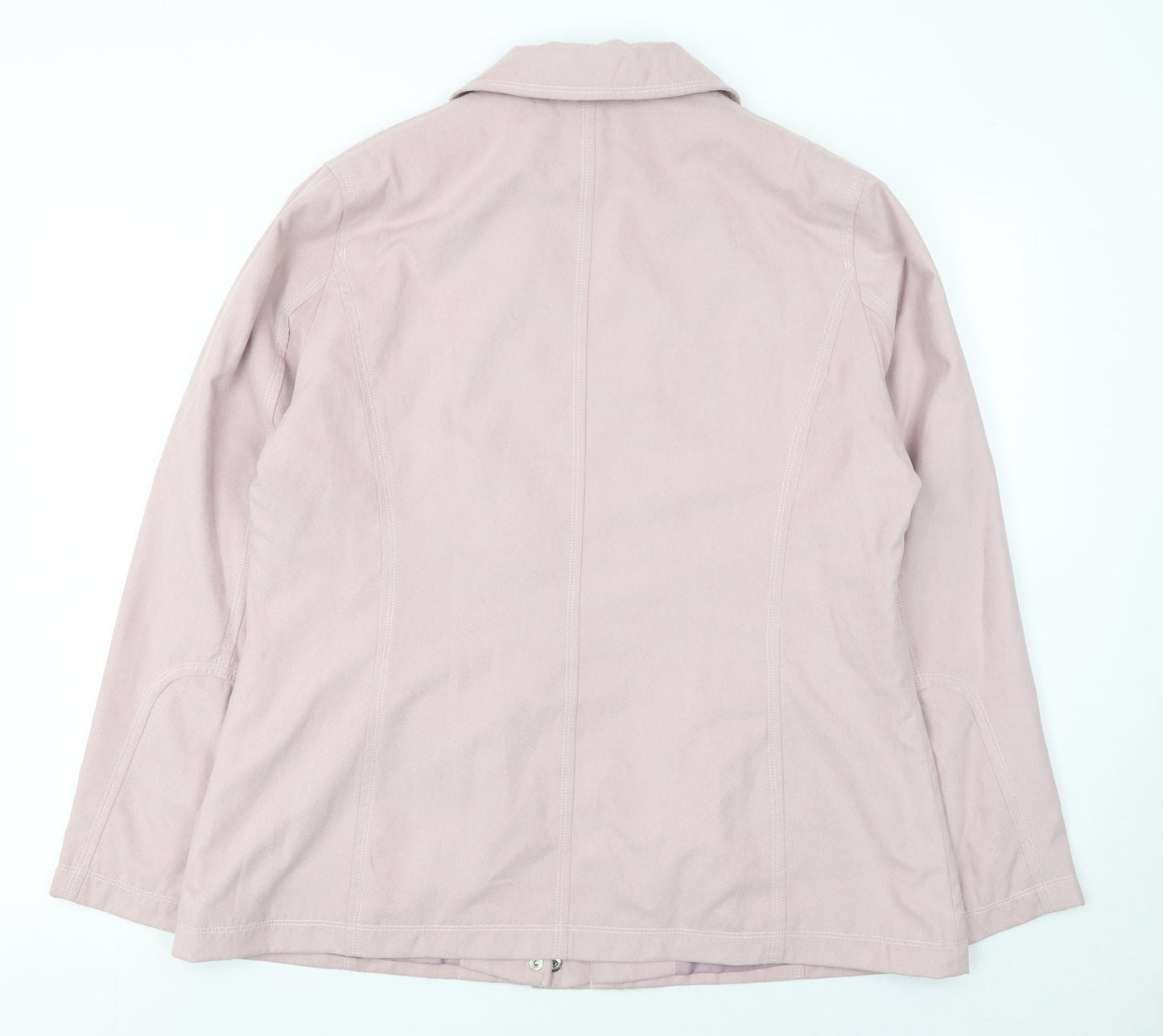 Roman Originals Women's Pink Mid-Length Jacket Size M Lined Zip Casual