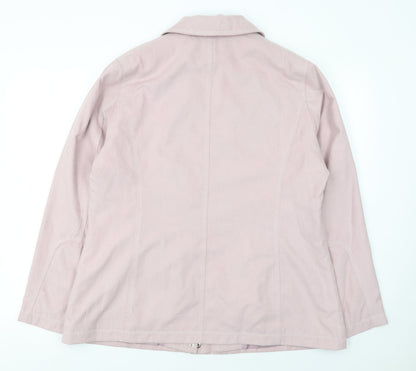 Roman Originals Women's Pink Mid-Length Jacket Size M Lined Zip Casual