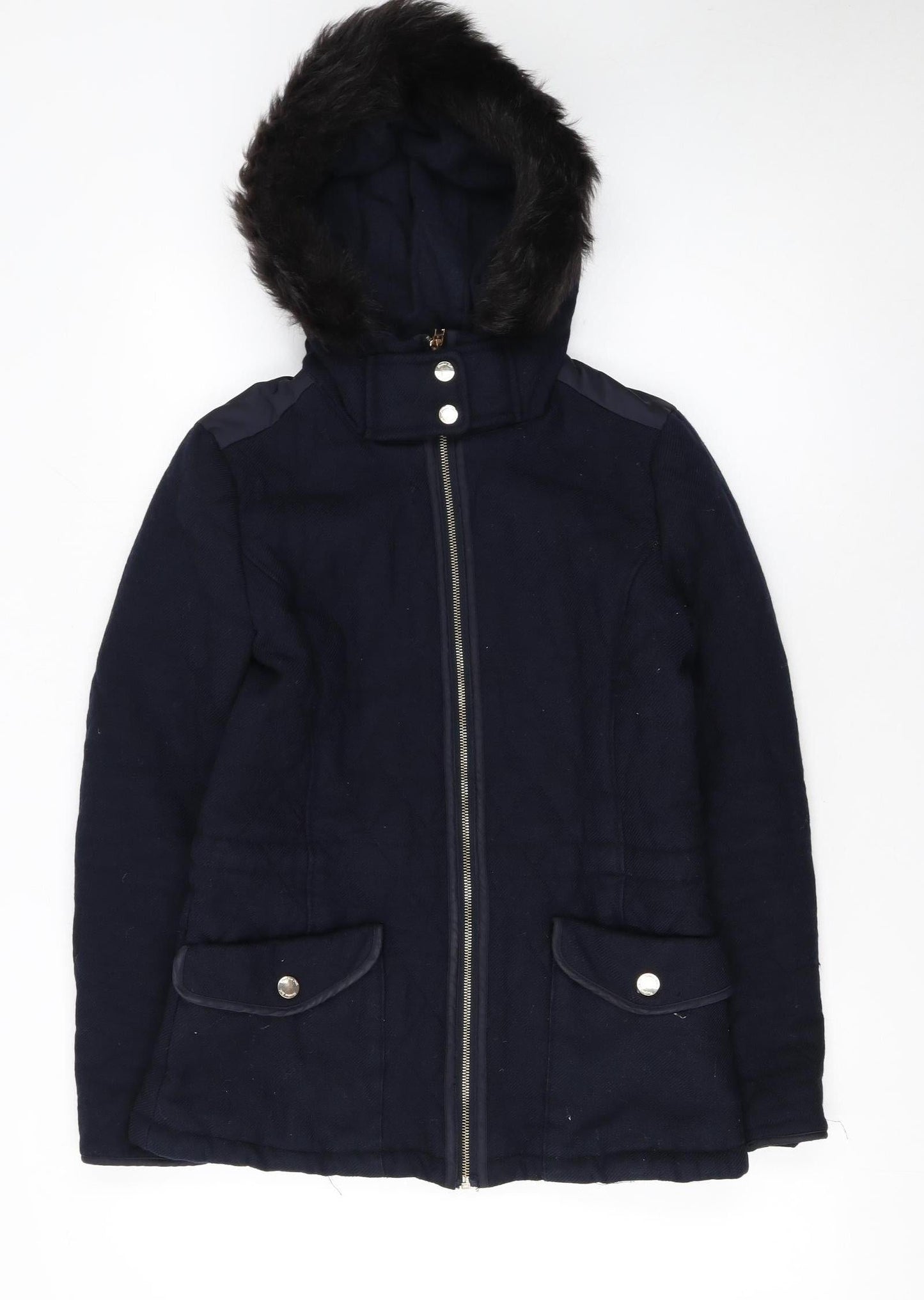 Womens UK Size 10 Massimo Dutti Blue Overcoat
