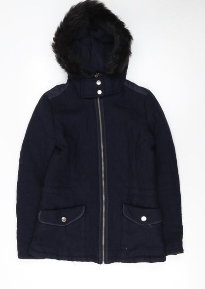 Womens UK Size 10 Massimo Dutti Blue Overcoat