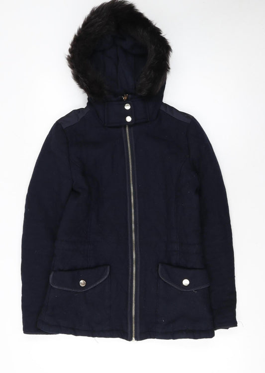 Womens UK Size 10 Massimo Dutti Blue Overcoat
