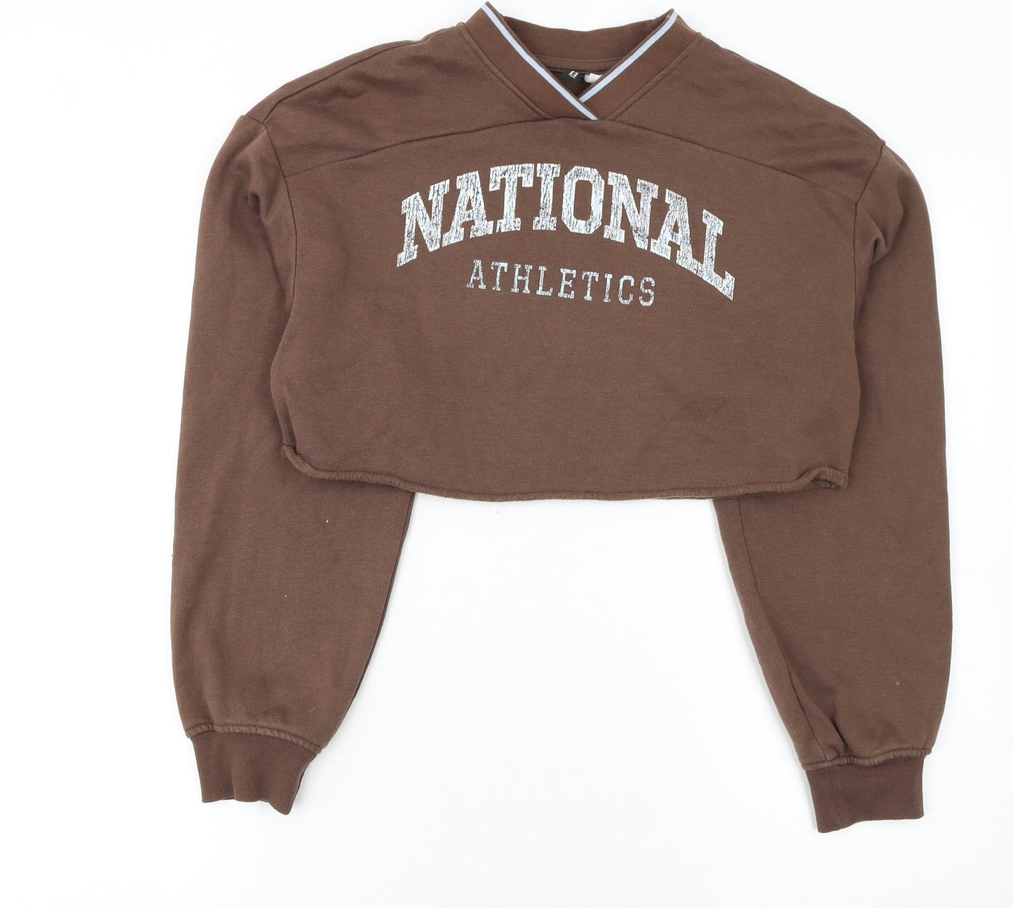 Womens UK Size 2XS H&M Brown Pullover Sweatshirt