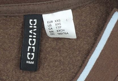 Womens UK Size 2XS H&M Brown Pullover Sweatshirt