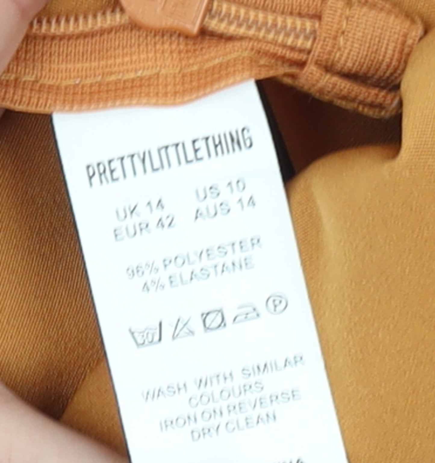 Womens UK Size 14 PRETTYLITTLETHING Regular Fit Casual Business Brown Trousers