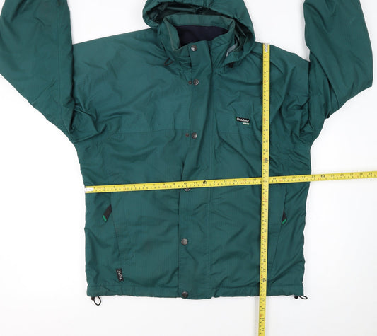 Outdoor Scene Men's Green Waterproof Hooded Jacket Size S