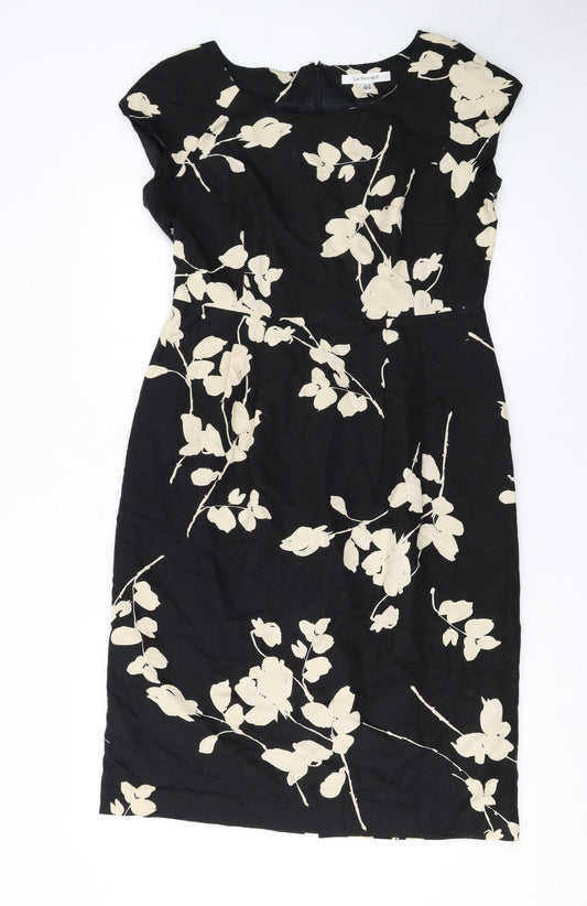 L.K. Bennett Women's Black Floral Sheath Dress Size 12