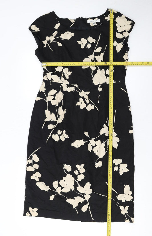 L.K. Bennett Women's Black Floral Sheath Dress Size 12