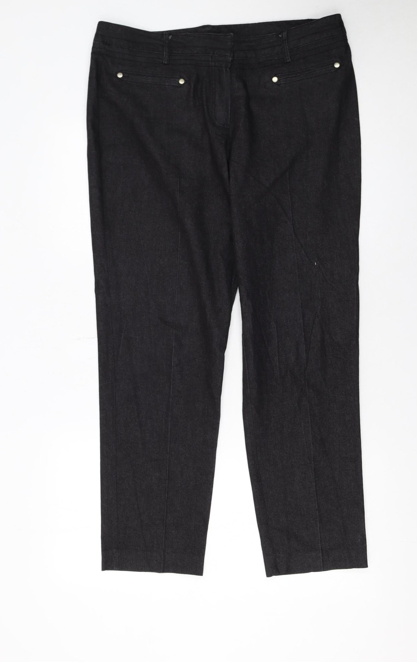 Womens UK Size 12 Larry Levine Regular Fit Casual Workwear Business Black Trouse