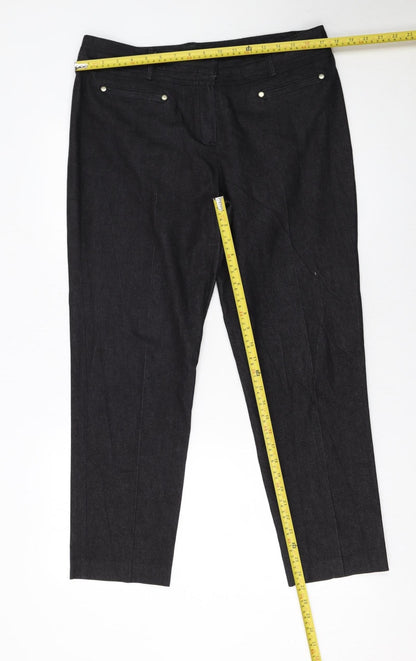 Womens UK Size 12 Larry Levine Regular Fit Casual Workwear Business Black Trouse