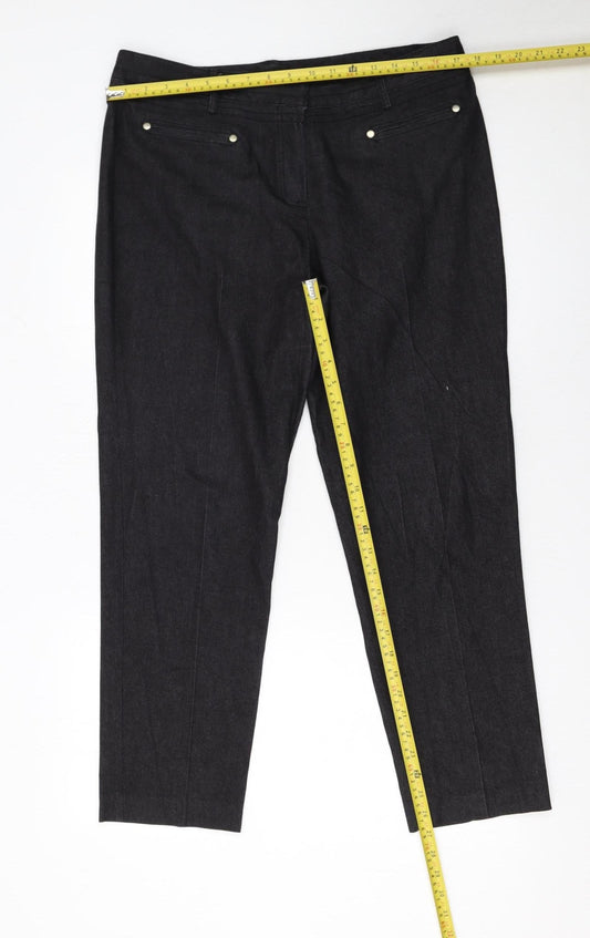 Womens UK Size 12 Larry Levine Regular Fit Casual Workwear Business Black Trouse