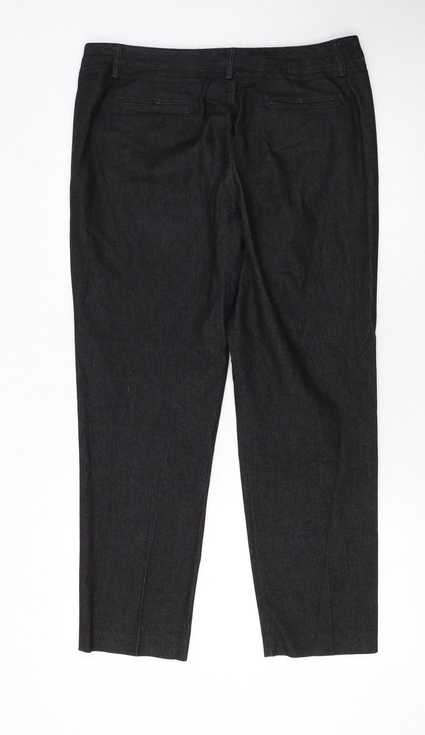 Womens UK Size 12 Larry Levine Regular Fit Casual Workwear Business Black Trouse