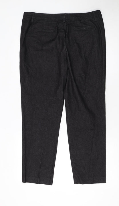 Womens UK Size 12 Larry Levine Regular Fit Casual Workwear Business Black Trouse