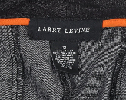 Womens UK Size 12 Larry Levine Regular Fit Casual Workwear Business Black Trouse
