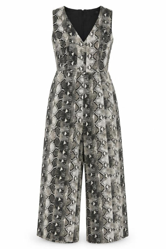 Womens UK Size 8 Warehouse One-Piece Grey Jumpsuit