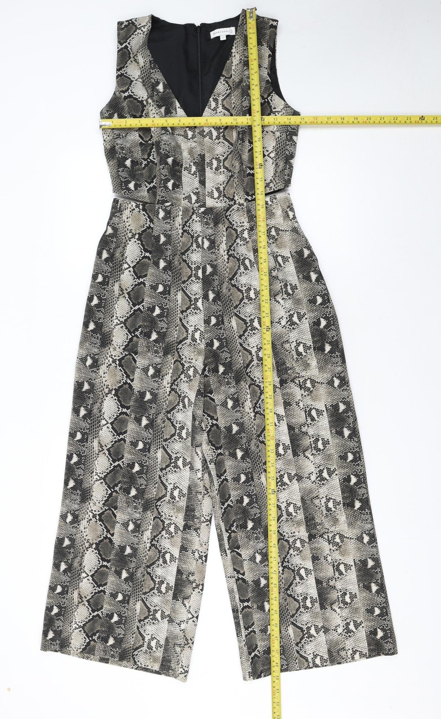 Womens UK Size 8 Warehouse One-Piece Grey Jumpsuit