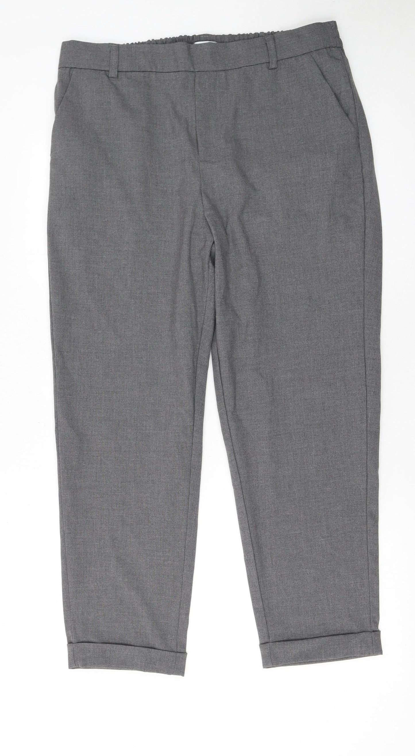 Womens UK Size 16 Savida Regular Fit Cropped Grey Trousers