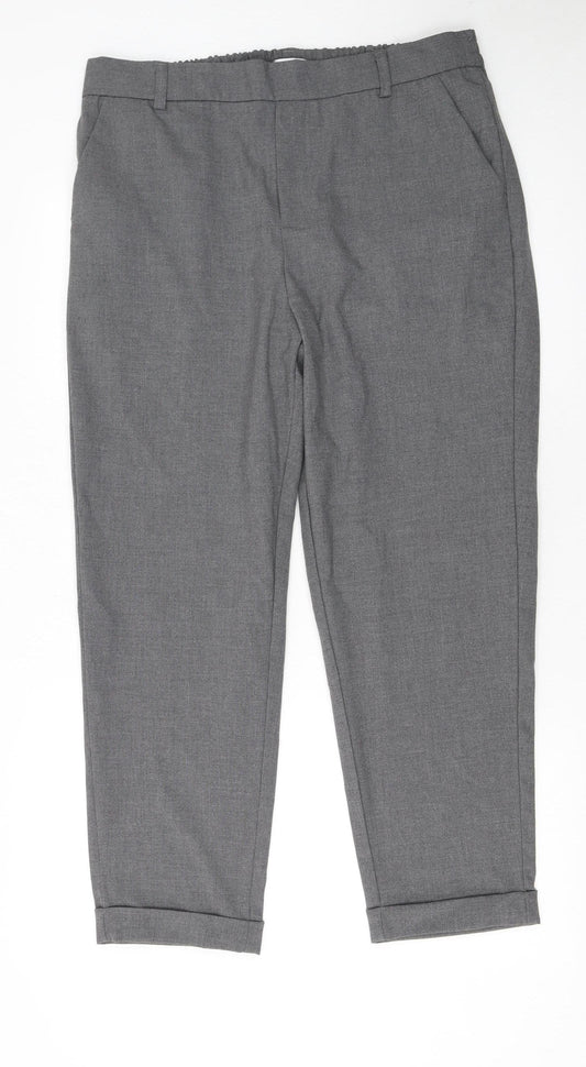 Womens UK Size 16 Savida Regular Fit Cropped Grey Trousers