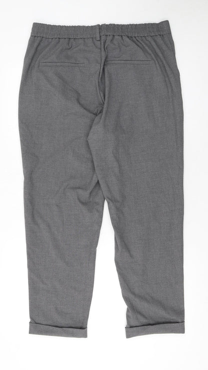 Womens UK Size 16 Savida Regular Fit Cropped Grey Trousers