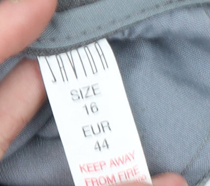 Womens UK Size 16 Savida Regular Fit Cropped Grey Trousers