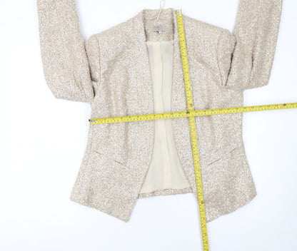 Marks and Spencer Women’s Beige Bouclé Sequin Blazer Size 14