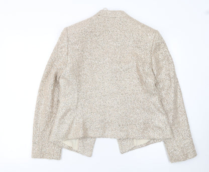 Marks and Spencer Women’s Beige Bouclé Sequin Blazer Size 14