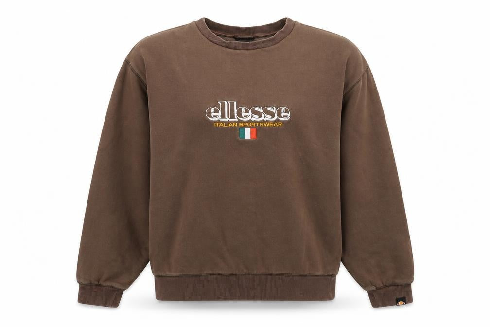 Womens UK Size M ellesse Brown Pullover Sweatshirt