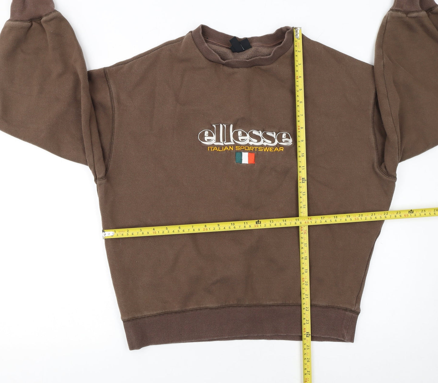 Womens UK Size M ellesse Brown Pullover Sweatshirt
