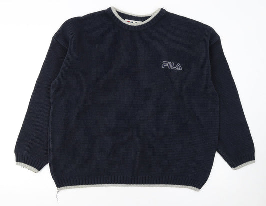 Mens UK Size XL FILA Blue Pullover Jumper