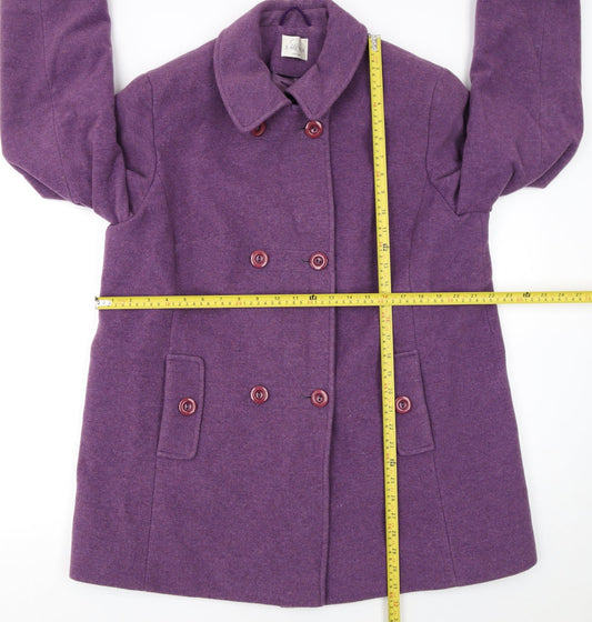 Womens UK Size 16 Eastex Purple Pea Coat
