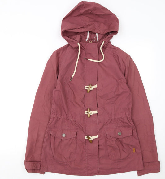 FatFace Women's Purple Hooded Toggle Jacket Size 8 Cotton Blend