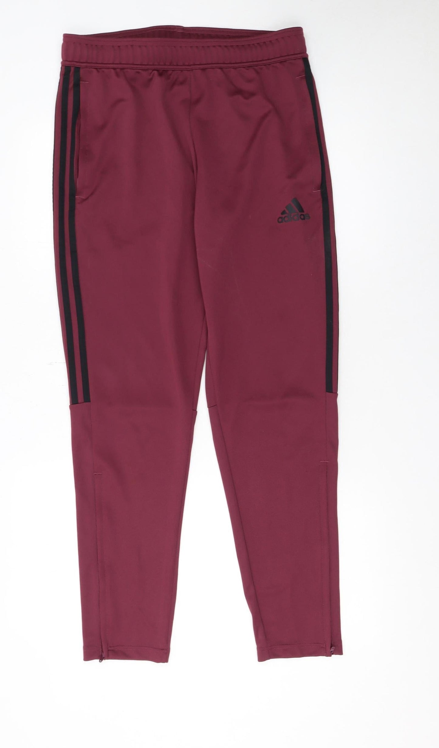 Mens UK Size M adidas Slim Fit Track Pants Red Trousers
