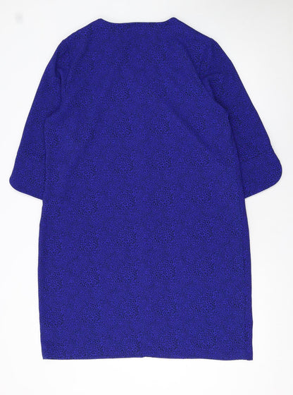 Marks and Spencer Women Blue Animal Print Shift Dress Size 16
