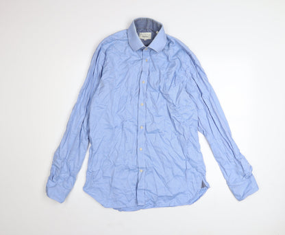 Ted Baker Men’s Blue Cotton Long Sleeve Button-Up Shirt Size 15.5