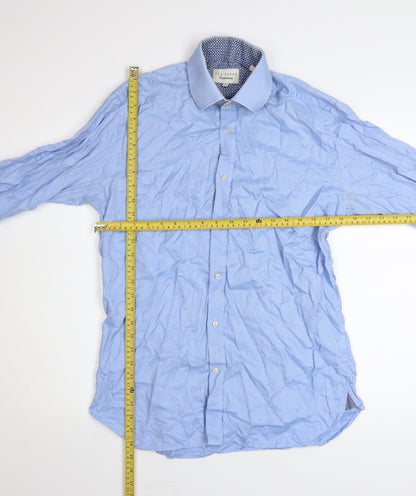 Ted Baker Men’s Blue Cotton Long Sleeve Button-Up Shirt Size 15.5