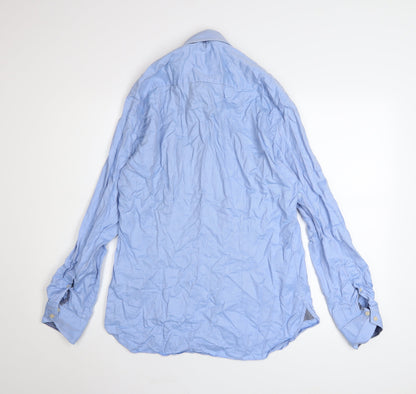 Ted Baker Men’s Blue Cotton Long Sleeve Button-Up Shirt Size 15.5