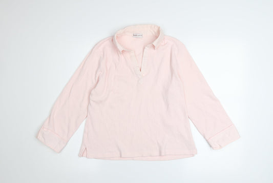 Bonmarché Women’s Pink Long Sleeve Cotton Tunic Blouse Size L
