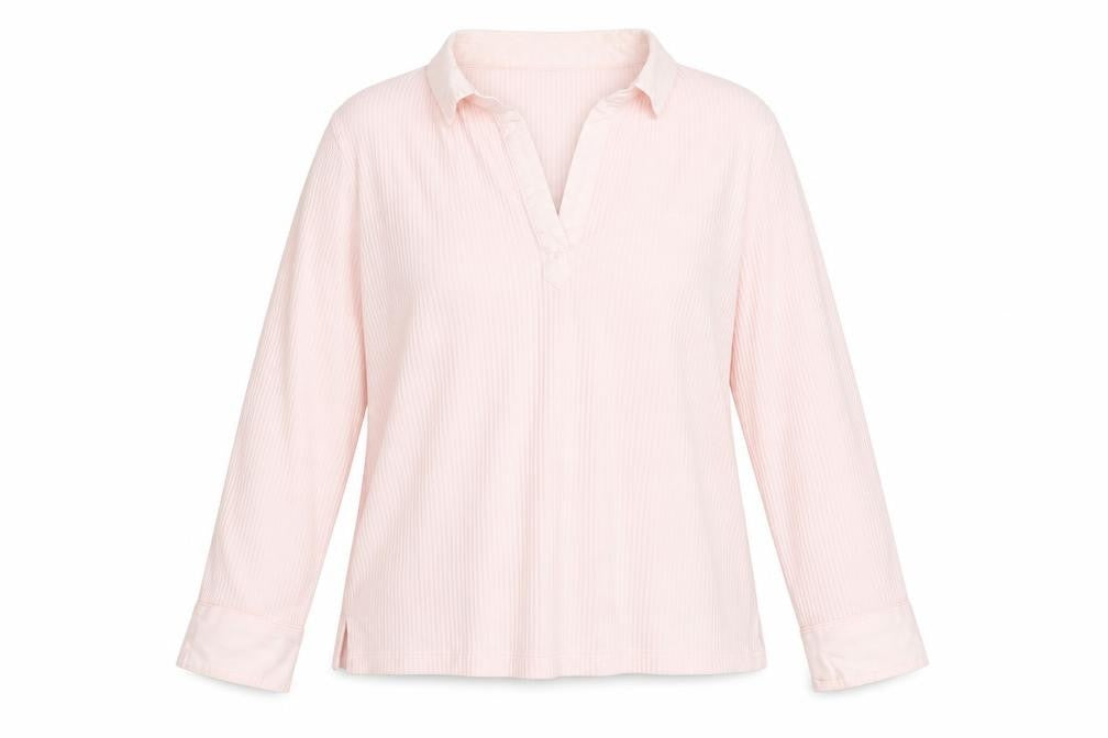 Bonmarché Women’s Pink Long Sleeve Cotton Tunic Blouse Size L