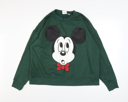 Womens UK Size L Disney Green Pullover Sweatshirt