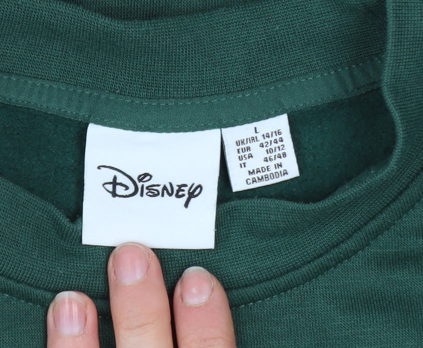Womens UK Size L Disney Green Pullover Sweatshirt