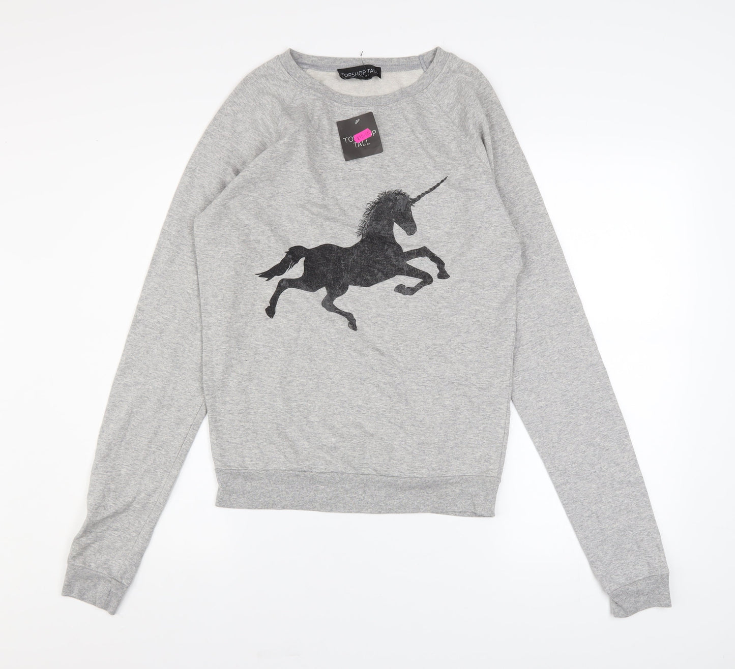 Womens UK Size 10 Topshop Grey Pullover Sweatshirt