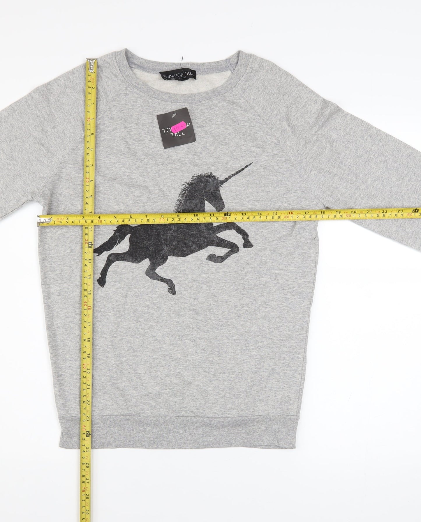 Womens UK Size 10 Topshop Grey Pullover Sweatshirt