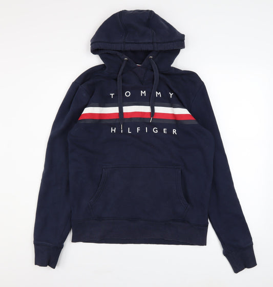 Mens UK Size L Tommy Hilfiger Blue Pullover Hoodie