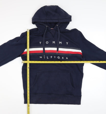 Mens UK Size L Tommy Hilfiger Blue Pullover Hoodie