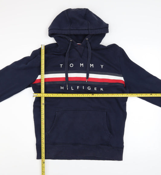Mens UK Size L Tommy Hilfiger Blue Pullover Hoodie